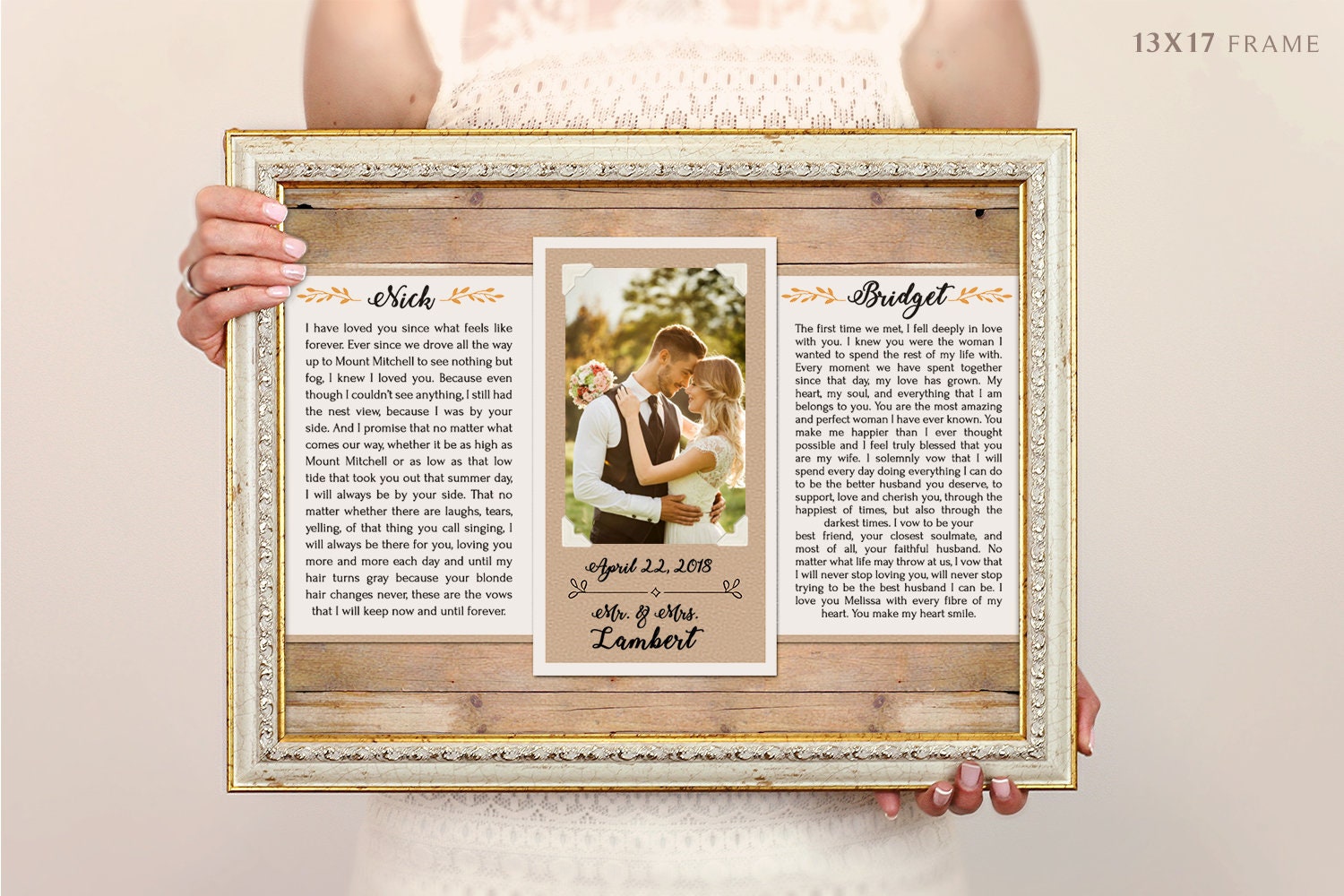 Framed Wedding Vows Wedding Vows Framed Wedding Vow Print Etsy