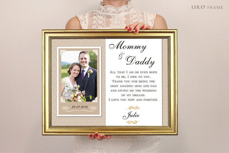 Parents Thank You Wedding Gift Personalized Picture Frame Etsy