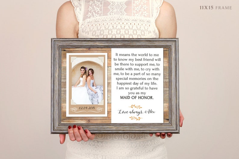 Best Friend Bridesmaid Sister Frame Maid Of Honor Personalized Picture Frame