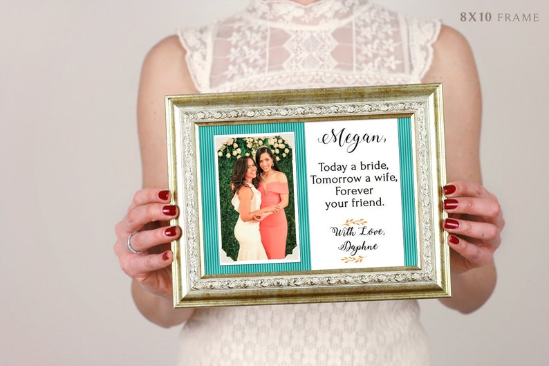 Sister Bridesmaid Maid Of Honor Wedding Gift Personalized Picture Frame Rustic Country Beach Wedding
