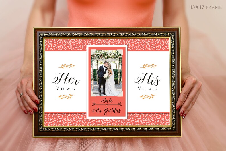 Wedding Vow Art Framed Wedding Vows Wedding Vow Keepsake Etsy