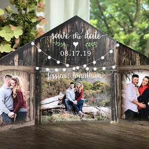 Rustic Barn Photo Save the Date with folding doors • Country Barn Save the Date • Wedding Save the Date