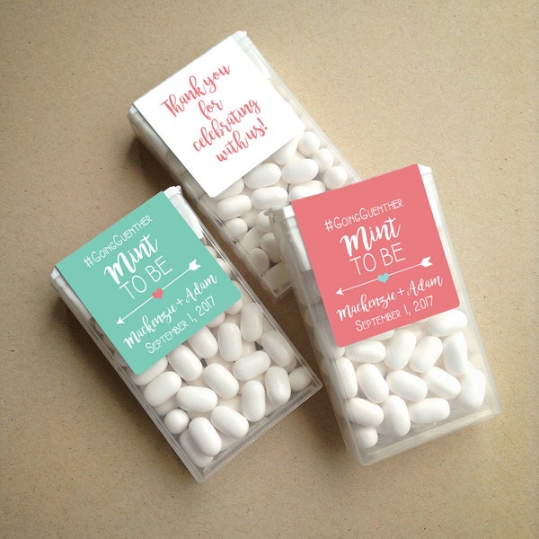 Coral & Mint Wraparound Mint to Be Tic Tac Favor LABELS • Tic Tac Labels • Favor Label • Mint To Be • Shower • Mint to Be Favor • Labels