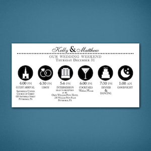 Wedding Day Timeline • Timeline Card • Wedding Timeline • Itinerary Cards • Wedding Itinerary Cards • Welcome Bag Cards • Guests Itinerary