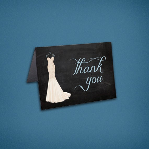 Bridal Shower Thank You Cards Chalkboard Shower Thank Yous Etsy