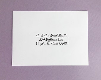 100 cartes RSVP et enveloppes RSVP avec adresses de retour Imprimées au recto à l'encre noire (pour les invitations dans une grange) pour Christy Lambert