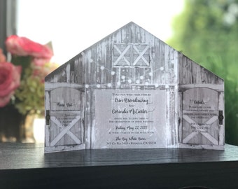 70 Matte Whitewash Barn Invitation Sets for Candy Aiken