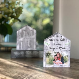 Rustic Whitewash Barn Photo Save the Date without folding doors • Country Barn Save the Date • Wedding Save the Date