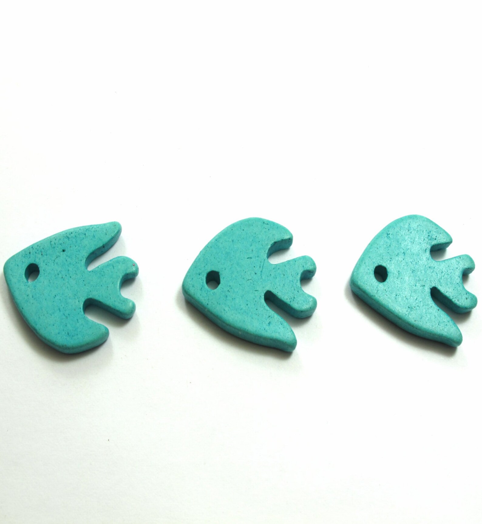 Greek Big Ceramic Fish Beads, Fish Ceramic Pendant 27x27mm/10 Pcs Etsy
