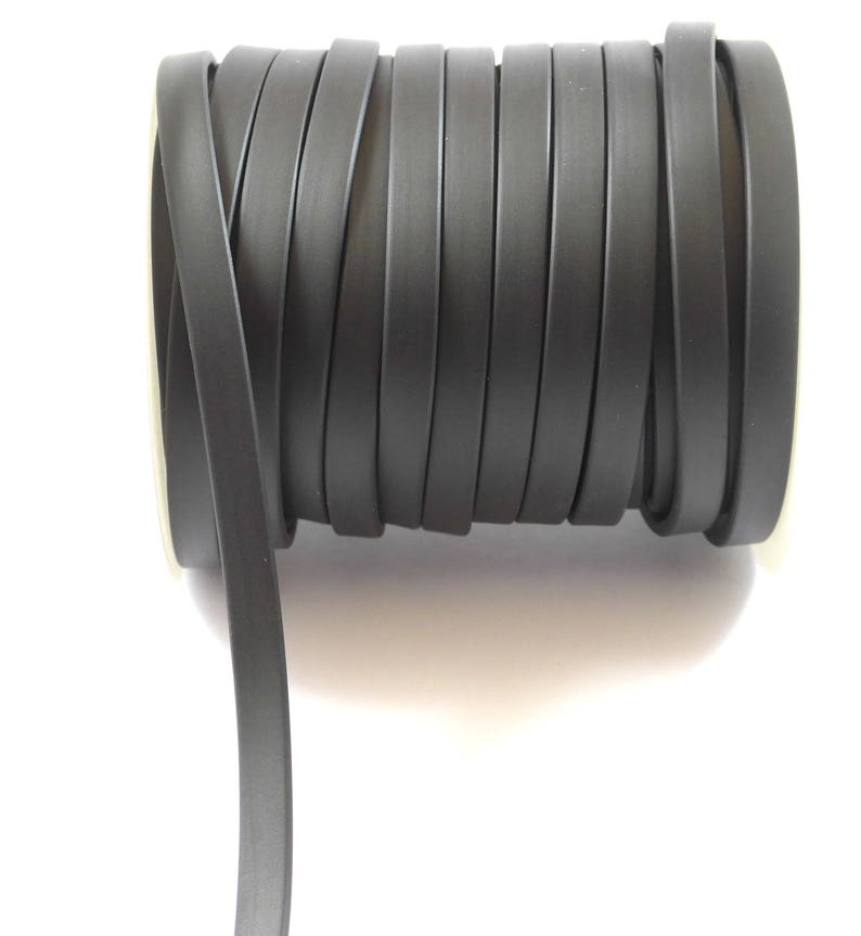 Flat Black Natural Rubber Cord/5 Meters Etsy