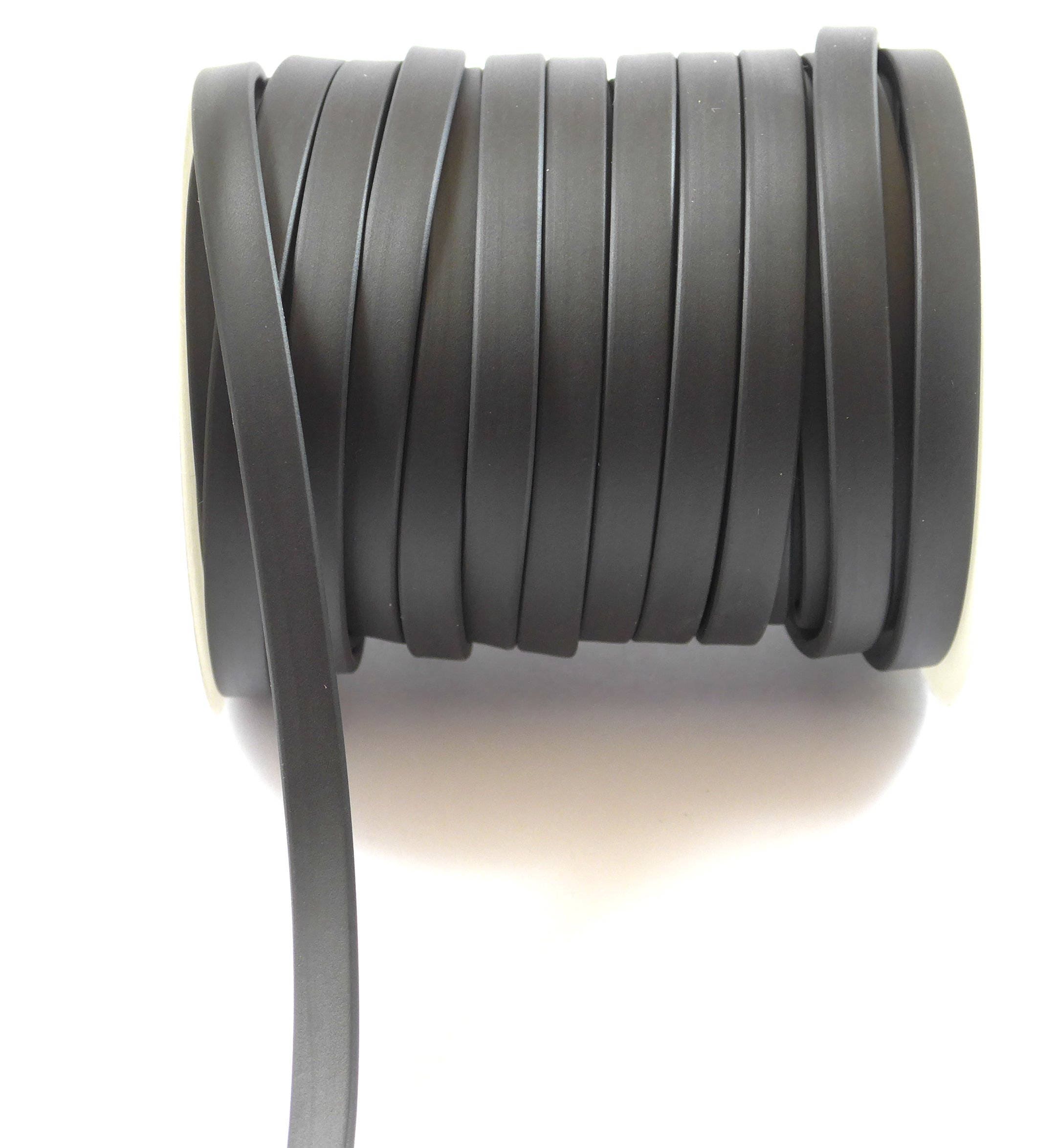 8mm Flat Hoodie String With Black Metal Stoppers, Flat Drawstrings