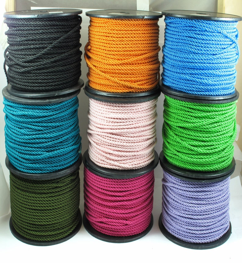 3mm Twisted Rayon Satin Rope Silk Braid Cord 50 Meters Etsy