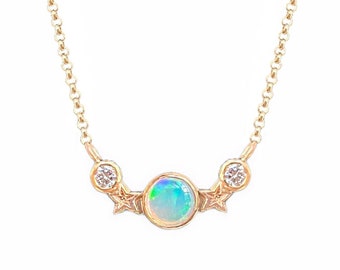 5. Opal and Diamond Alba Necklace