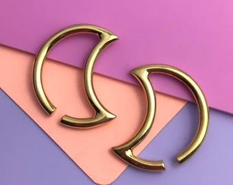 Ear weights, Ear weight, Moon ear weights, Gauge hoops, Tribal weights, Brass ear weights, Gauge weights, Gauged earrings, Stretched ears