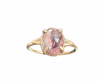 8. Pink Tourmaline Claw Set Ring