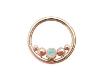 Oracle Septum Ring 9ct yellow gold and Opal