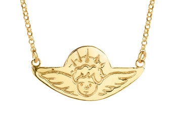 Handmade Angel Baby Pendant Necklace | Recycled Gold or Silver