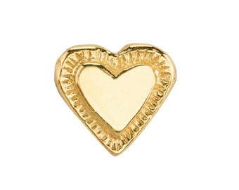 Esme Heart Push Fit Labret Yellow Gold