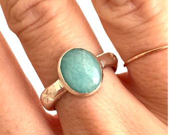 Sterling silver and amazonite ring