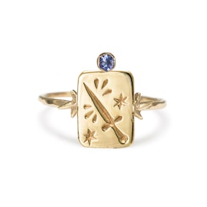 The Ace of Swords 9k Yellow Gold Tarot Ring