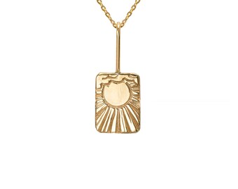 The Sun Tarot Necklace 9k Gold