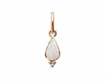 Opal pear and beads - Piercing charm  with / without hoop