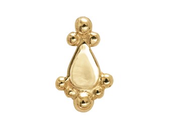 Miranda Beaded Push Fit Labret Yellow Gold
