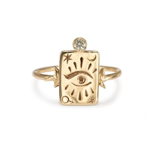 The High Priestess 9k Yellow Gold Tarot Ring