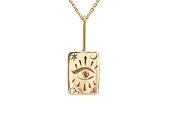 The High Priestess Tarot Necklace 9k Gold