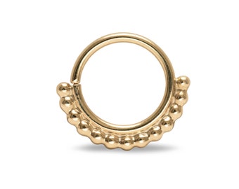 Halley Beaded Septum Ring Yellow Gold