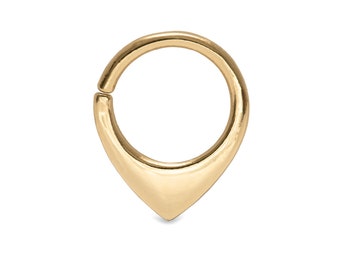 Mini Fin Septum Ring Yellow Gold