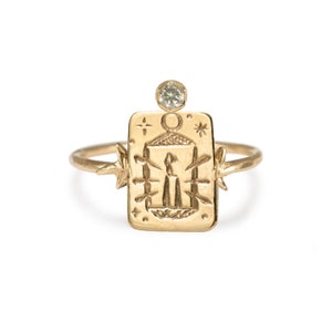 The Hermit 9k Yellow Gold Tarot Ring