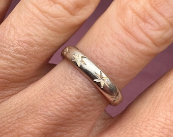 8 - Smooth Star carved sterling silver ring
