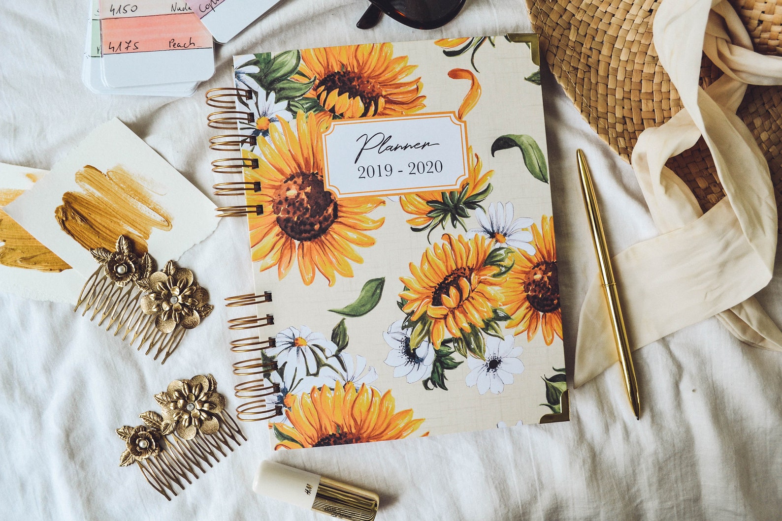 Sunflower Planner 2021 Agenda Floral Planner Sunflower Etsy