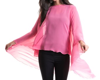 pink chiffon cape