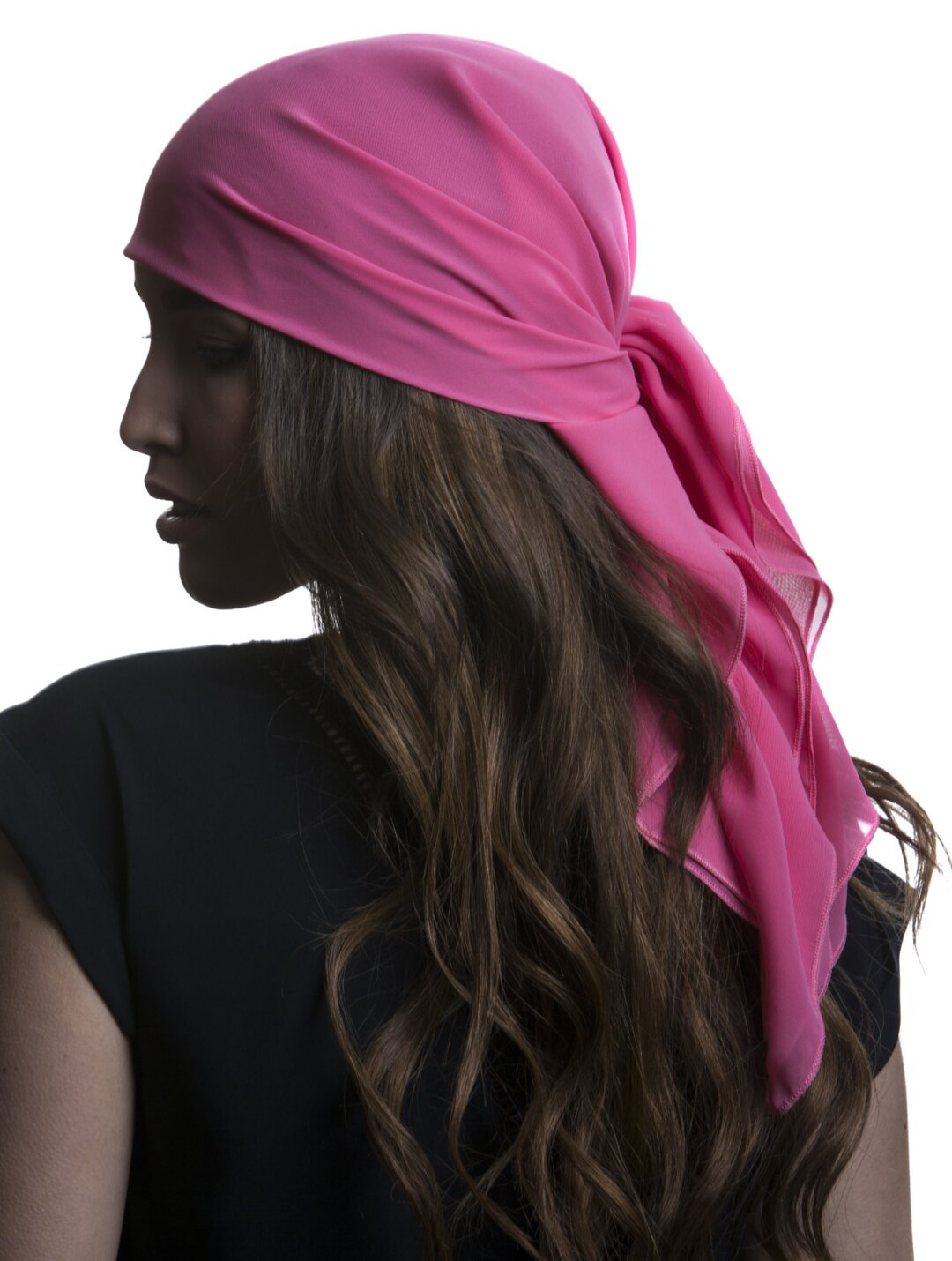 Pink Chiffon Head Scarf Etsy