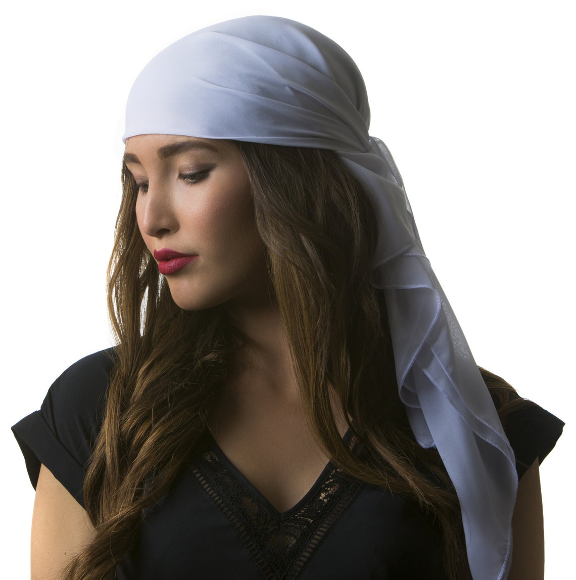 Pink Chiffon Head Scarf Etsy