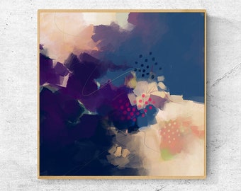 Modern Abstract Art Print: Large Colorful Painting (Digital Download)