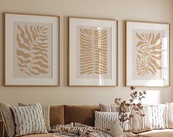 Conjunto de impresiones botánicas bohemias: Arte de pared de galería neutral (descarga digital)