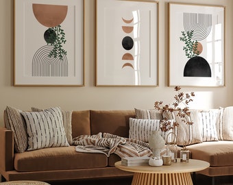 Mid Century Modern wall Art - Digital Download Set of 3 prints