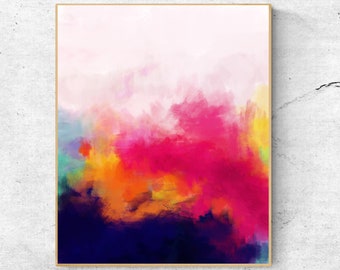 Colorful Abstract Painting: Modern Wall Art Print (Digital Download)