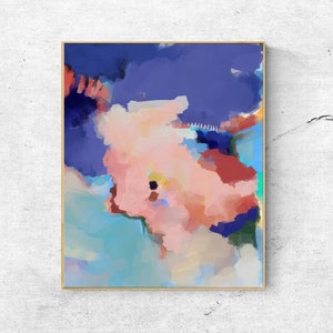 Blue Wall Art Print, Modern Painting Print, Abstract Wall Art, Digital Download Art, Abstract Painting Print, Printable Wall Art Print