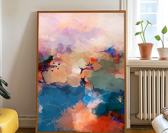 Abstract Colorful Wall Art Print: Modern Boho Decor (Digital Download