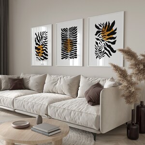 Boho Botanische Wand Kunst Set: Schwarz- & Gold-Drucke (Digitaler Download)