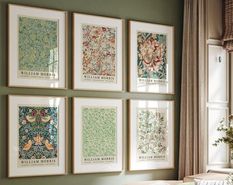 William Morris Prints, Mid Century Modern Wall Art _ Eclectic Gallery Set
