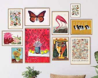 Gallery Wall Set Mid Century Modern Art, Digital Download Eclectic Prints