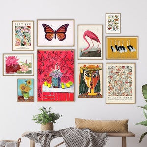 Pink Eclectic Gallery Wall Set – 10 Colorful Maximalist Prints, Dopamine Decor Digital Download