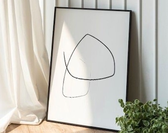 Minimalist One Line Drawing: Abstract Neutral Wall Art (Digital Download)