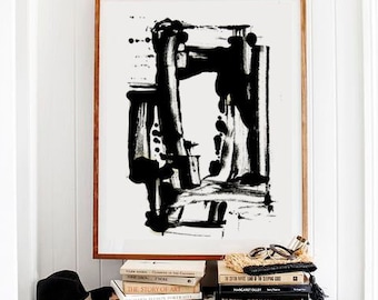 Black and White Abstract Art Print (Digital Download)