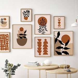 Terracotta Gallery Wall Art Set: Mid-Century Modern Boho Prints (Digital Download)